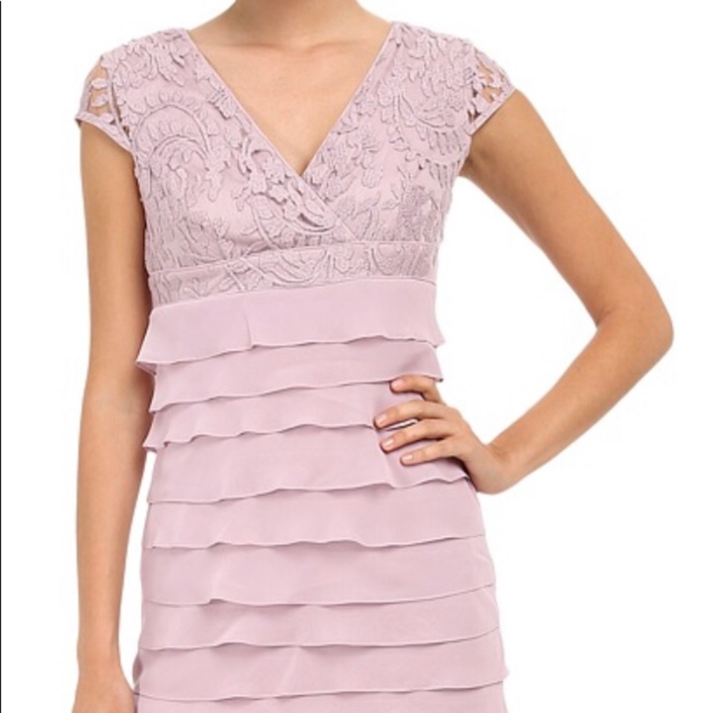 Adrianna Papell Soft Pink Tiered Sheath Dress Sz 8
